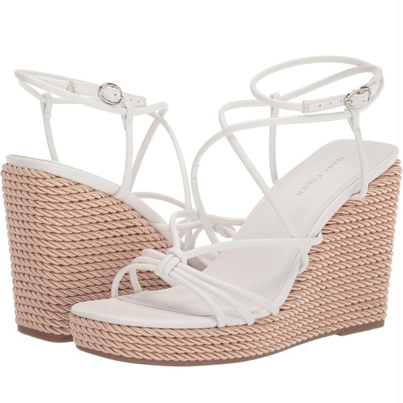Marc Fisher Zarah Platform Wedge Sandals White size 8.5 - Picture 11 of 15